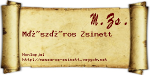 Mészáros Zsinett névjegykártya